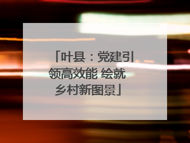 叶县：党建引领高效能 绘就乡村新图景