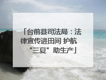 台前县司法局：法律宣传进田间 护航“三夏”助生产
