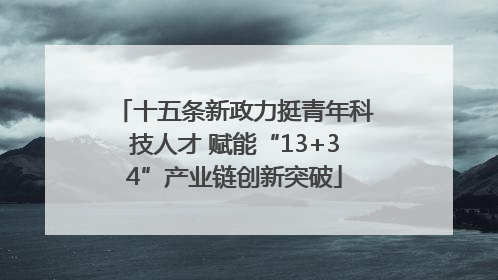 十五条新政力挺青年科技人才 赋能“13+34”产业链创新突破