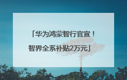华为鸿蒙智行官宣！智界全系补贴2万元