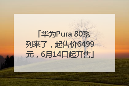华为Pura 80系列来了，起售价6499元，6月14日起开售