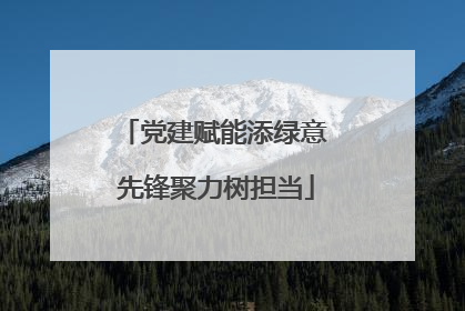 党建赋能添绿意 先锋聚力树担当