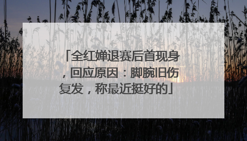 全红婵退赛后首现身，回应原因：脚腕旧伤复发，称最近挺好的