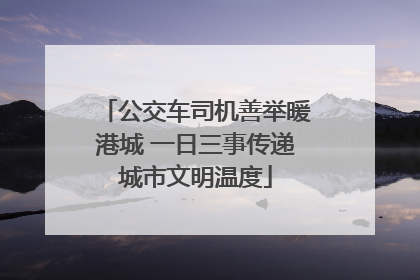 公交车司机善举暖港城 一日三事传递城市文明温度