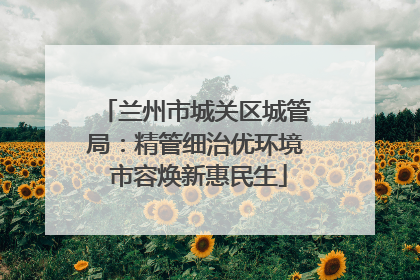兰州市城关区城管局：精管细治优环境 市容焕新惠民生
