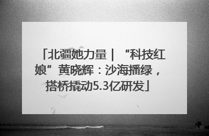 北疆她力量｜“科技红娘”黄晓辉：沙海播绿，搭桥撬动5.3亿研发