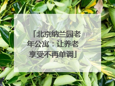北京纳兰园老年公寓：让养老享受不再单调