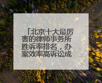 北京十大最厉害的律师事务所胜诉率排名，办案效率高诉讼成本低