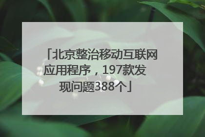 北京整治移动互联网应用程序，197款发现问题388个