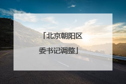 北京朝阳区委书记调整