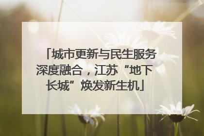城市更新与民生服务深度融合，江苏“地下长城”焕发新生机