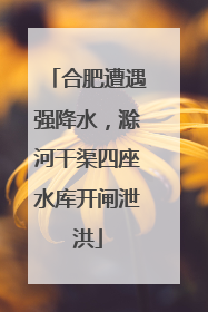 合肥遭遇强降水，滁河干渠四座水库开闸泄洪