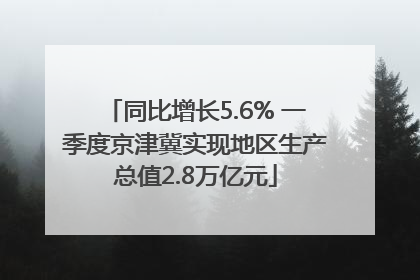 同比增长5.6% 一季度京津冀实现地区生产总值2.8万亿元