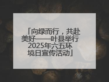 向绿而行，共赴美好——叶县举行2025年六五环境日宣传活动