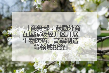 商务部：鼓励外商在国家级经开区开展生物医药、高端制造等领域投资