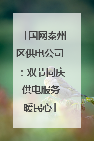 国网秦州区供电公司：双节同庆 供电服务暖民心