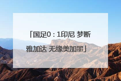 国足0∶1印尼 梦断雅加达 无缘美加墨