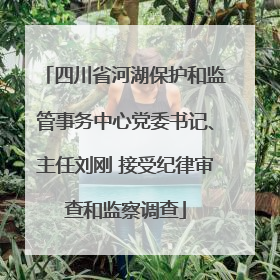 四川省河湖保护和监管事务中心党委书记、主任刘刚 接受纪律审查和监察调查