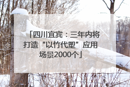 四川宜宾：三年内将打造“以竹代塑”应用场景2000个