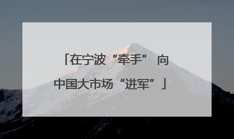 在宁波“牵手” 向中国大市场“进军”
