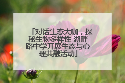 对话生态大咖，探秘生物多样性 湖畔路中学开展生态与心理共融活动