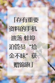 存有重要资料的手机遗落 蚌埠泊管员“拾金不昧”获赠锦旗