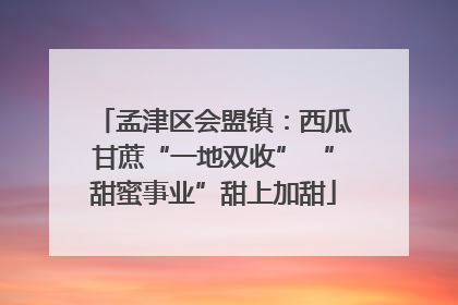 孟津区会盟镇：西瓜甘蔗“一地双收” “甜蜜事业”甜上加甜