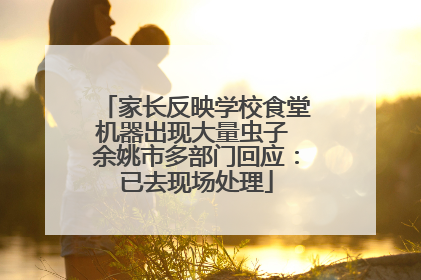 家长反映学校食堂机器出现大量虫子 余姚市多部门回应：已去现场处理