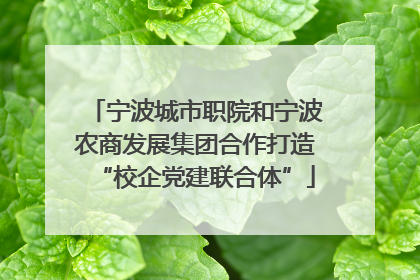 宁波城市职院和宁波农商发展集团合作打造“校企党建联合体”