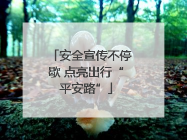 安全宣传不停歇 点亮出行“平安路”