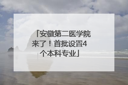 安徽第二医学院来了！首批设置4个本科专业