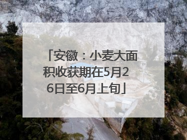 安徽：小麦大面积收获期在5月26日至6月上旬