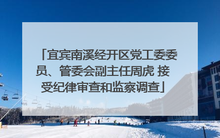 宜宾南溪经开区党工委委员、管委会副主任周虎 接受纪律审查和监察调查