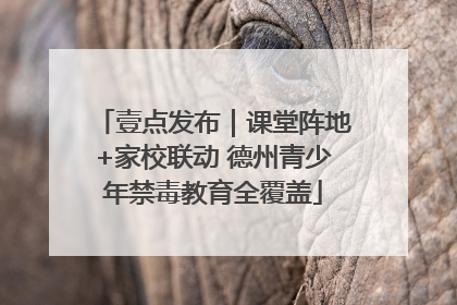 壹点发布｜课堂阵地+家校联动 德州青少年禁毒教育全覆盖