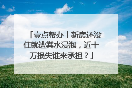 壹点帮办丨新房还没住就遭粪水浸泡，近十万损失谁来承担？