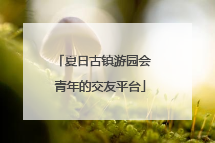 夏日古镇游园会 青年的交友平台
