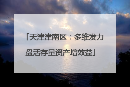天津津南区：多维发力盘活存量资产增效益