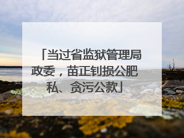 当过省监狱管理局政委，苗正钊损公肥私、贪污公款