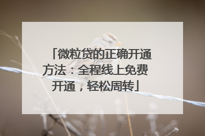 微粒贷的正确开通方法：全程线上免费开通，轻松周转