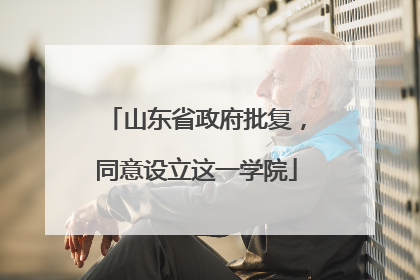 山东省政府批复，同意设立这一学院