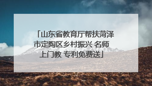 山东省教育厅帮扶菏泽市定陶区乡村振兴 名师上门教 专利免费送