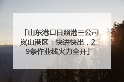山东港口日照港三公司岚山港区：快进快出，29条作业线火力全开