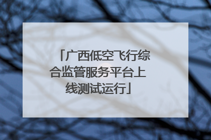 广西低空飞行综合监管服务平台上线测试运行