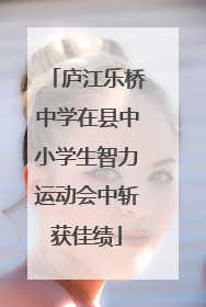 庐江乐桥中学在县中小学生智力运动会中斩获佳绩