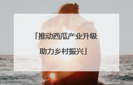 推动西瓜产业升级 助力乡村振兴