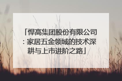 悍高集团股份有限公司：家居五金领域的技术深耕与上市进阶之路
