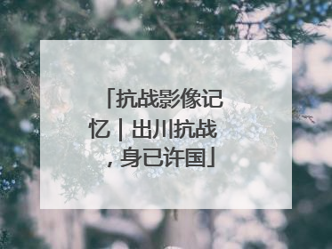 抗战影像记忆｜出川抗战，身已许国