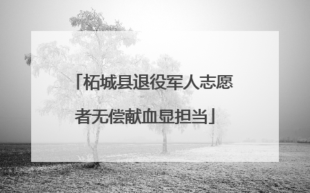 柘城县退役军人志愿者无偿献血显担当