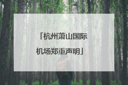 杭州萧山国际机场郑重声明