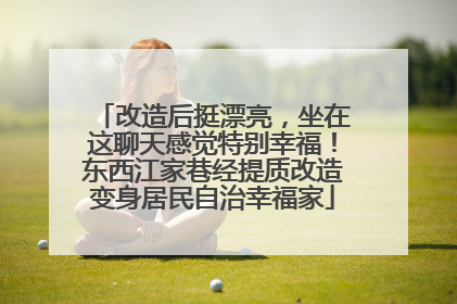 改造后挺漂亮，坐在这聊天感觉特别幸福！东西江家巷经提质改造变身居民自治幸福家